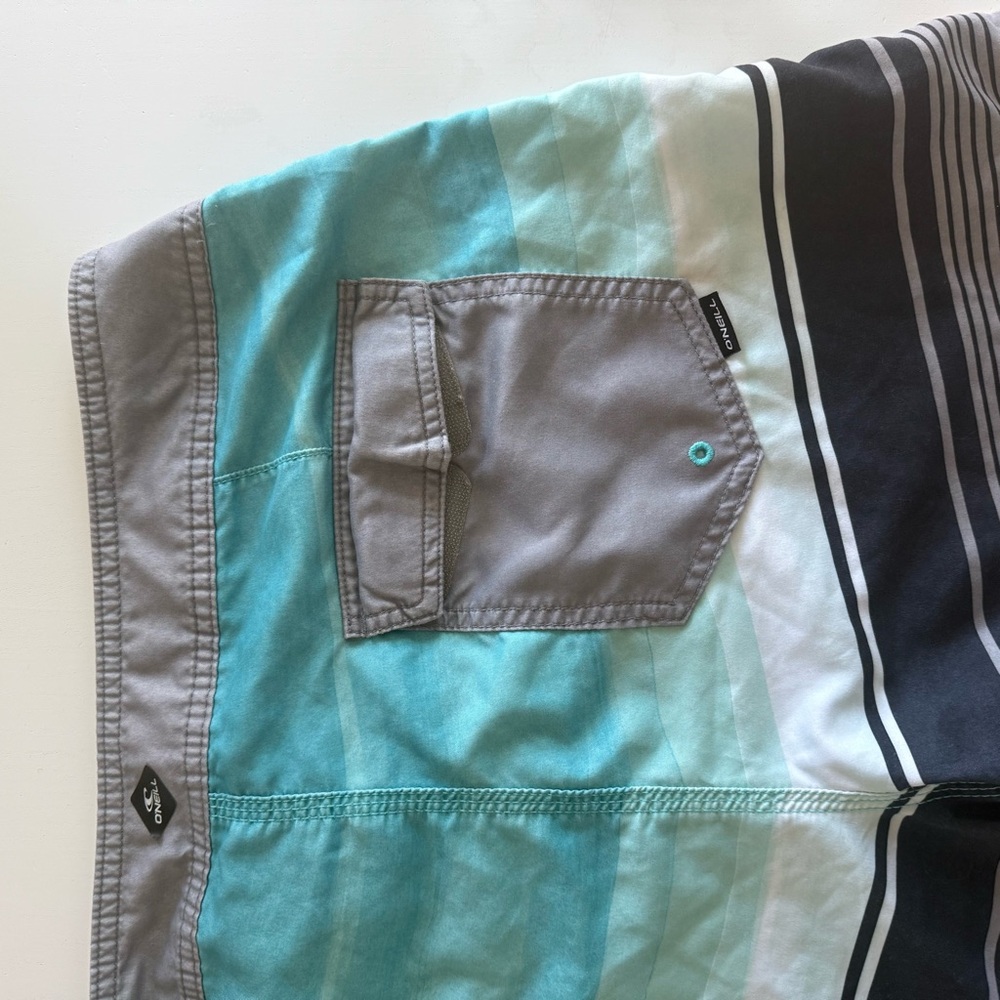 O'Neill Men's Gray and Blue Swim Shorts - Picture 4 of 4